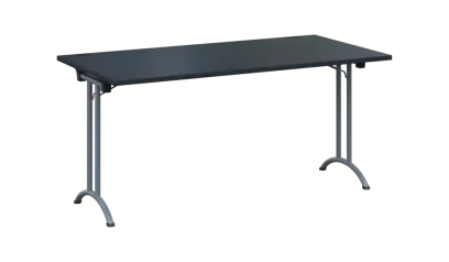 SLA 160 lak skládací jednací stůl 1600x800, deska 25 mm, podnož stříbrný lak, deska antracit